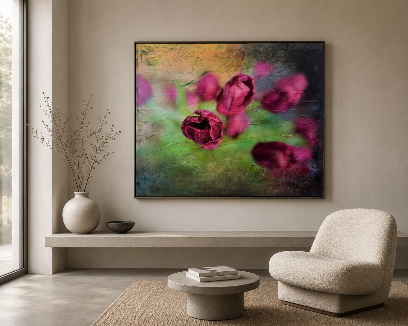 Painting of pink tulips